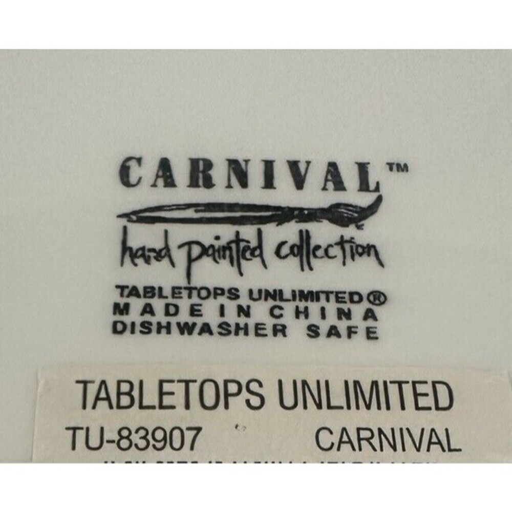 Tabletops Unlimited Carnival Diamond Handpainted 18" Oval Serving Platter XLarge - Picture 4 of 11